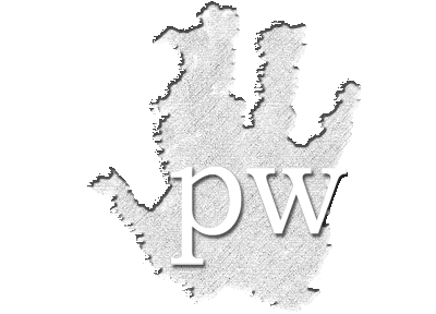 Printworthy logo - handprint with letters p w